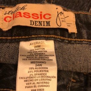 JMS -Just My Size 24W stretch classic denim straight leg